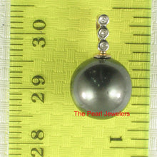 Load image into Gallery viewer, 14k Yellow Gold Triple Diamond Bale Black Tahitian Pearl Pendant