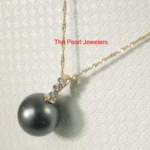 Load image into Gallery viewer, 14k Yellow Gold Triple Diamond Bale Black Tahitian Pearl Pendant