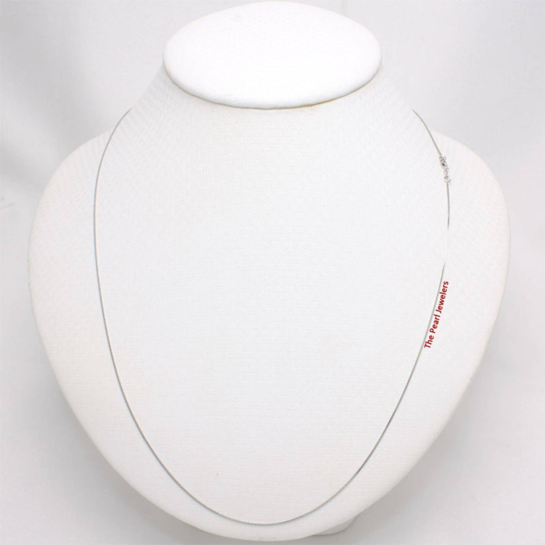 14k White Gold 0.6mm Box Chain Necklace (16” or 18”)