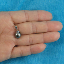 Load image into Gallery viewer, 14k White Gold Black-Blue Tahitian Pearl Pendant