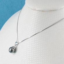 Load image into Gallery viewer, 14k White Gold Black-Blue Tahitian Pearl Pendant