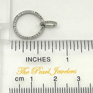 14k White Gold Circle Diamond Pendant (46 Stones)