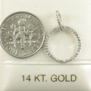 14k White Gold Circle Diamond Pendant (46 Stones)