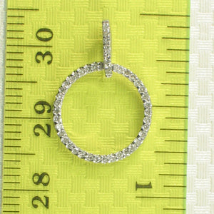 14k White Gold Circle Diamond Pendant (46 Stones)