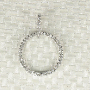14k White Gold Circle Diamond Pendant (46 Stones)