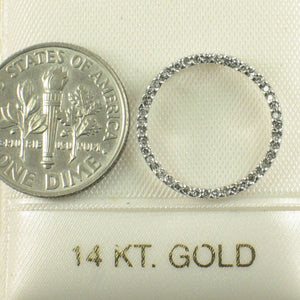 14k White Gold Circle Diamond Pendant