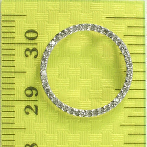 14k White Gold Circle Diamond Pendant