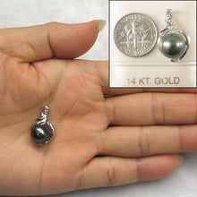 Load image into Gallery viewer, 14k White Gold Diamond &amp; Black Tahitian Pearl Pendant