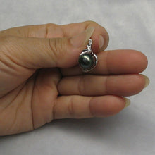 Load image into Gallery viewer, 14k White Gold Diamond &amp; Black Tahitian Pearl Pendant