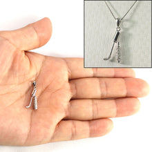 Load image into Gallery viewer, 14k Solid White Gold Diamond Golf Bag Pendant Necklace