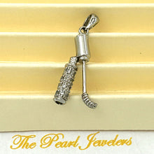 Load image into Gallery viewer, 14k Solid White Gold Diamond Golf Bag Pendant Necklace