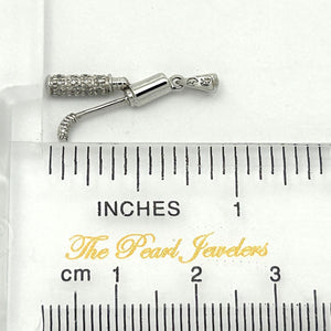 14k Solid White Gold Diamond Golf Bag Pendant Necklace