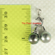 Load image into Gallery viewer, 14k White Gold Dolphin-Design Tahitian Pearl Pendant