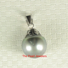 Load image into Gallery viewer, 14k White Gold Gray-Blue Tahitian Pearl Pendant