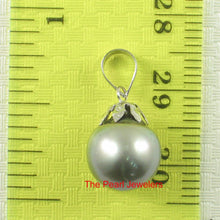 Load image into Gallery viewer, 14k White Gold Gray-Blue Tahitian Pearl Pendant