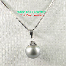 Load image into Gallery viewer, 14k White Gold Gray-Blue Tahitian Pearl Pendant