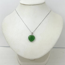 Load image into Gallery viewer, 14k White Gold Green Jade Heart Pendant