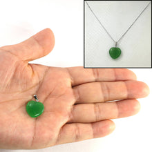 Load image into Gallery viewer, 14k White Gold Green Jade Heart Pendant