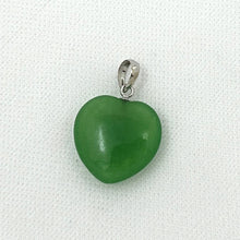 Load image into Gallery viewer, 14k White Gold Green Jade Heart Pendant