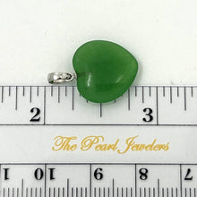Load image into Gallery viewer, 14k White Gold Green Jade Heart Pendant
