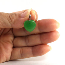 Load image into Gallery viewer, 14k White Gold Green Jade Heart Pendant