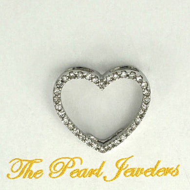 14k White Gold Heart Diamond Pendant