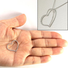 Load image into Gallery viewer, 14k White Gold Heart Diamond Pendant Necklace (58 Stones)
