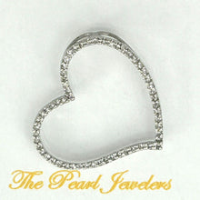 Load image into Gallery viewer, 14k White Gold Heart Diamond Pendant Necklace (58 Stones)