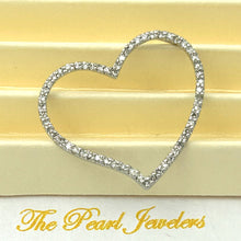 Load image into Gallery viewer, 14k White Gold Heart Diamond Pendant Necklace (58 Stones)