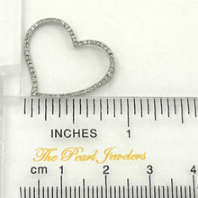 Load image into Gallery viewer, 14k White Gold Heart Diamond Pendant Necklace (58 Stones)