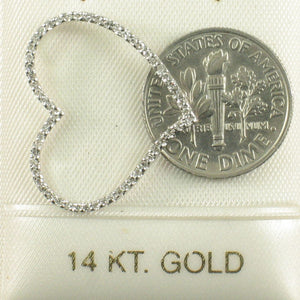 14k White Gold Heart Diamond Pendant Necklace (58 Stones)