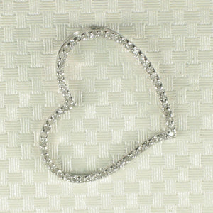 14k White Gold Heart Diamond Pendant Necklace (58 Stones)