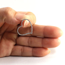 Load image into Gallery viewer, 14k White Gold Heart Diamond Pendant Necklace (58 Stones)