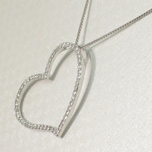 Load image into Gallery viewer, 14k White Gold Heart Diamond Pendant Necklace (58 Stones)
