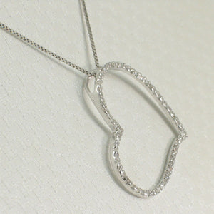 14k White Gold Heart Diamond Pendant Necklace (58 Stones)
