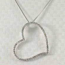 Load image into Gallery viewer, 14k White Gold Heart Diamond Pendant Necklace (58 Stones)