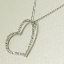 Load image into Gallery viewer, 14k White Gold Love Heart Diamond Pendant Necklace (58 Stones)