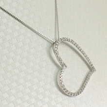 Load image into Gallery viewer, 14k White Gold Love Heart Diamond Pendant Necklace (58 Stones)
