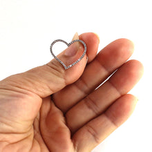 Load image into Gallery viewer, 14k White Gold Love Heart Diamond Pendant Necklace (58 Stones)