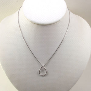 14k White Gold Raindrop Diamond Pendant