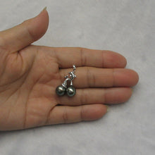 Load image into Gallery viewer, 14k White Gold Twin Tahitian Pearl &amp; Diamond Pendant