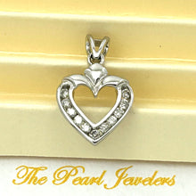 Load image into Gallery viewer, 14k White Gold Diamond Heart Pendant