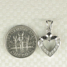 Load image into Gallery viewer, 14k White Gold Diamond Heart Pendant