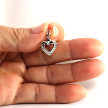 Load image into Gallery viewer, 14k White Gold Diamond Heart Pendant
