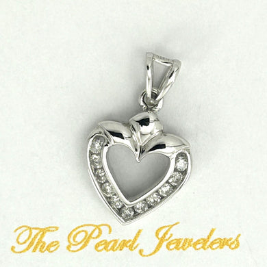 14k White Gold Diamond Heart Pendant