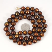 Load image into Gallery viewer, Chocolate Freshwater Cultured Pearl Necklace with 14K Yellow Gold Clasp