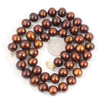 Load image into Gallery viewer, Chocolate Freshwater Cultured Pearl Necklace with 14K Yellow Gold Clasp