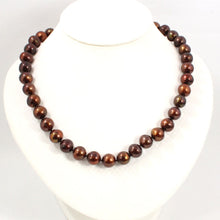 Load image into Gallery viewer, Chocolate Freshwater Cultured Pearl Necklace with 14K Yellow Gold Clasp
