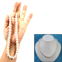 Load image into Gallery viewer, White Freshwater Pearl Hand-Knotted Necklace with 14K Yellow Gold Clasp (16&quot;)