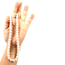 Load image into Gallery viewer, White Freshwater Pearl Hand-Knotted Necklace with 14K Yellow Gold Clasp (16&quot;)